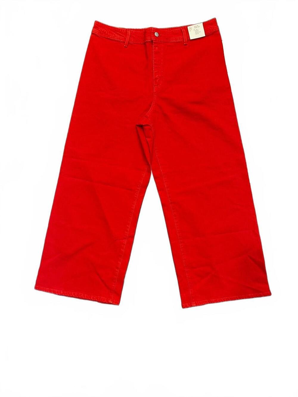 Women's High-Rise Sailor Wide Leg Ankle Jeans Universal Thread Red Sz 16 NWT $28